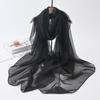 Estilo coreano All-match Yourou Sand Silk Scarf Primavera e Verão Protetor Solar Fino Cachecol Vermelho Solid Color Sunshade Shawl Scarf