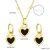 Amazon Más Vendido Set de Aretes y Collar de Acero Inoxidable Corazón Joyería de Lujo Ligero Cadena para Clavícula Colgante Set de Joyería para Mujeres