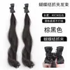 Peluca de Doble Cola de Caballo Estilo Princesa con Trenzas, Pinza para el Cabello con Lazo, Extensiones para el Cabello de Orejas de Hada, Mechones de Cabello Rizado, Accesorios para el Cabello con Ambiente de Año Nuevo