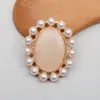 Nuevo Plato Ovalado de Flor con Pedrería y Perlas Hebilla de Diamante Ojo de Gato Aleación DIY Hecho a Mano Tocado de Novia Accesorios Antiguos