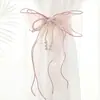 Abrazaderas para Cortinas de Lazo de Perlas Estilo Francés, Cuerdas Decorativas de Gasa Rosa, Adecuadas para Sala de Estar, Dormitorio y Celebraciones de Boda
