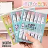 Canetas Marca-Texto Gatinho de Desenho Animado Embaladas, Canetas Aquarela Fofas para Diário de Estudante, Marcadores de Destaque de Cor Clara Amigáveis aos Olhos