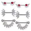 Joyería Europea y Americana para Piercings Anillo para Pezón Alas Uñas de Leche Hojas Anillo para Pezón de Acero Inoxidable Anillo para Pezón Piercing en el Cuerpo Humano Joyería Personalizada