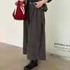 Fotos reales de la nueva colección otoño 2026: Pantalones casuales de mujer Dongdaemun coreanos, texturizados, largo 8/10, pierna ancha, corte recto