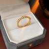 Anillo abierto de metal de bambú con circón, estilo chinoiserie, tendencia nacional, versátil, para el dedo índice, sencillo, de alta gama, retro, para mujer.