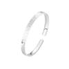 Pulseira de Prata Pura 9999 Ice Crushed para Mulheres, Aberta com Superfície Lisa Sólida, Precisão CNC, Pulseira de Prata Pura Push-Pull Ice Crushed