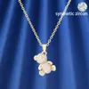 Moda Estilo Coreano Novo Colar de Urso com Microincrustação de Diamante para Mulheres, Cobre Banhado a Ouro, Corrente de Clavícula de Design de Nicho de Luxo Leve