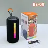 Novo BS-09 portátil RGB luzes coloridas áudio Bluetooth rede alto-falante duplo subwoofer alto-falante de presente portátil