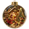 Adornos de Bola de Cristal para Árbol de Navidad 3D Transfronterizos Escena de Reno en Trineo y Cabaña Ártica Bola Decoración para Árbol de Navidad Bola