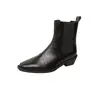 Botines de cuero vintage para mujer, nueva colección 2026, botines Chelsea de punta de cuero genuino, botas vaqueras occidentales estilo Maillard