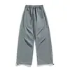 Pantalones de trabajo de pierna ancha plisados de secado rápido para hombre, estilo americano al aire libre inspirados en la montaña, pantalones casuales tipo paracaídas holgados para parejas de verano, estilo de hombre moderno