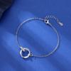 Pulsera Mobius para Pareja Nicho Luz de Lujo Geométrico Doble Anillo con Diamante para Hombre y Mujer