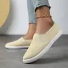 Zapatos de lona blancos para mujer, zapatillas casuales de verano sin cordones, cómodas de caña baja, zapatos blancos