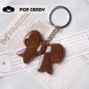 Angola Rojo Grande Elegante Llavero Otoño e Invierno Lazo Colgante de Corazón Joyería DIY Colgante para Bolso Cordón Decorativo