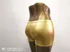 3002 Traje de Rendimiento para Nightclub de Pole Dance Pantalones Cortos de Cuero Patentado Ropa Interior Sexy Pantalones Cortos Sexy Bronceados Bragas 7 Colores