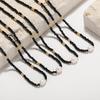 Collar de acero de titanio con perlas de agua dulce y cuentas de cristal negro natural puntiagudo de estilo coreano, collar de clavícula de alta calidad para mujer
