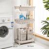Cesto de lavandería cesto de lavandería cesto de almacenamiento de ropa sucia estante de almacenamiento doméstico de baño de pie Azul 3 capas