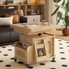 Mesa de Centro Elevable, Sofá para Sala de Estar, Carrito Móvil Plegable, Mesa de Té de Madera, Mesa de Comedor Multifuncional para Sala de Estar de Apartamento Pequeño