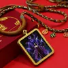 Colar Pingente Deslumbrante de Raposa de Nove Caudas Colorida Fada Estilo Xizang Thangka Pintado Semi-Artesanal Rei Raposa Senhora Venda por Atacado