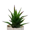 Plato Combinado de Suculentas de Aloe Vera Artificial Maceta Flor de Plástico Bonsái Adornos Planta Desértica Tropical Rayada Alta Simulación