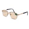 Gafas de Sol de Cristal Grueso con Marco Medio Cepillado Gafas de Sol de Espejo Plano Visores Solares Venta al por Mayor Dropshipping