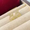 Brincos de Coelhinho de Cobre Galvanizado a Ouro Zircônia Brilhante Brincos de Urso Totalmente Cravejados de Diamante Pequenos e Simples Brincos para o Dia a Dia para Mulheres