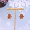Pendientes de Santa Claus con Goteo de Aceite de Dibujos Animados Europeos y Americanos Serie Navideña Personalizada Transfronteriza Pendientes de Reno Hombre de Jengibre