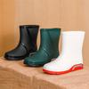 Botas de Chuva de Cano Médio Transfronteiriças para Homens, Botas de Chuva Antiderrapantes para Acampamento, Sapatos de Borracha para Trabalho na Cozinha, Sapatos Impermeáveis, Botas de Pesca para Vadar
