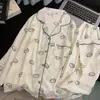 /Definir PreçoPijama de Algodão Nuvem Estilo Doce Menina Pijama de Outono Manga Longa Calça Longa Roupa de Casa