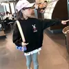 Sudadera de Algodón para Niños Bebé Niña Casual Cómoda Dibujos Animados Versátil Holgada Dibujos Animados Estilo Occidental Top para Niños y Niñas Primavera y Otoño
