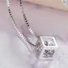 Collar de cubo de Rubik Suijue love para mujer cadena de clavícula de plata cadena de clavícula de plata 925 collar de cubo de agua colgante japonés coreano al por mayor