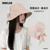 Sombrero de pescador de ala ancha con estampado japonés para mujer, sombrero de pescador largo con lazo que cubre la cara, estilo coreano, para verano, para viajes, combina con todo.