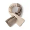 Novo Cachecol de Tricô de Caxemira para Outono e Inverno, Fashion e Versátil para o Dia a Dia, Cor Lisa Macia e Sedosa, Quente com Perfurado Cruzado