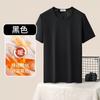 Camiseta Masculina de Manga Curta Grossa para Outono e Inverno, Aconchegante e de Veludo, Cor Lisa, Jovem, Camiseta de Veludo Base para Homens