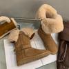 ¡Cuidadosamente Seleccionado! Botas de Nieve para Mujer Desmontables con Correa de Hebilla de Cuero Integrada de Piel de Oveja, Modelo Nuevo de Invierno 26, Botas de Algodón Engrosadas y Cálidas