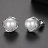 Pendientes de perlas Jinse Mabei, pendientes de cobre y circonita, estilo coreano, nuevos pendientes de perla y plata con aguja, joyería para mujer