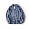 ¡Estilo Estilo Estilo Japonés! Cárdigan de Punto Botones Color Puro Terry 2023 Cuello en V Holgado Sudadera Básica para que la Usen las Parejas Afuera