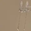 [Pensamientos de Flores Cayendo] Pasador de Flor de Cristal Súper Hada, Elegante, Pasador Lateral de Flecos de Gama Alta, Accesorios para el Cabello para Mujeres