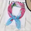 Lenço Quadrado Feminino de Primavera e Outono, Lenço de Seda Estampado Elegante, Lenço Decorativo Versátil, Lenço Leve de Gaze Chiffon, Lenço Feminino
