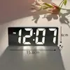 Reloj Electrónico Digital Grande Sencillo para Sala de Estar, Mostrador de TV, Reloj Despertador LED Luminoso Silencioso con Calendario Perpetuo y Temperatura