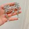 Aretes de Lujo con Diamantes Brillantes y Brazaletes Florales para Vestidos de Novia y Vestidos de Noche, Aretes sin Perforación, Nuevo Modelo 2025