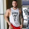 2021 nuevo fitness Bosque verano hombres camiseta sin mangas correr fitness deportes patrón de dibujos animados chaleco forma de I