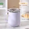 Taza portátil de acero inoxidable 304 con asa, forma de U, gran capacidad para beber directamente, adecuada para el hogar y la oficina, con diseño personalizado