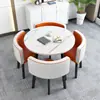 Mesa de Jantar Armazenável Economizadora de Espaço para Uso Doméstico, Mesa de Jantar para Apartamento Pequeno, Mesa e Cadeiras para Reunião Armazenáveis, Mesa Redonda para Recepção, Mesa de Lazer