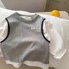 Conjunto de Dos Piezas Elegante de Manga Larga para Niños Primavera y Otoño 25 Estilos Nuevos Chaleco para Niños y Niñas Tops para Bebé