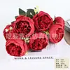 Flores Artificiales, Peonías de 7 Cabezas, Pequeño Ramo de Peonías Estilo Europeo, Ramos de Boda, Flores de Mesa para Hotel, Flores de Seda, Fabricante de Flores Artificiales