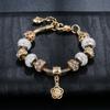 Pulsera Estilo Ins Dorada DIY Pulsera de Cuentas Estilo Sudeste Asiático Hecho a Mano Mariposa Pulseras Apilables Joyería Regalo