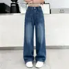 Jeans para Niñas Primavera, Verano, Otoño 2026 Nuevos Jeans Rectos Casuales Estilo Coreano para Niñas Mayores, Tendencia Transfronteriza