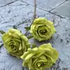 Fabricante de Flores Artificiales para Bodas Verdes Hortensia Verde Rosa Rocío de Golondrina Loto Bola de Cebolla Decoración Suave para Bodas Flor Artificial al por Mayor