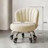 Banqueta Giratória Doméstica com Encosto, Banqueta Pequena com Rodas, Banqueta Baixa, Banqueta Redonda, Banqueta de Preenchimento de Costura, Banqueta Móvel, Banqueta de Aprendizagem Infantil
